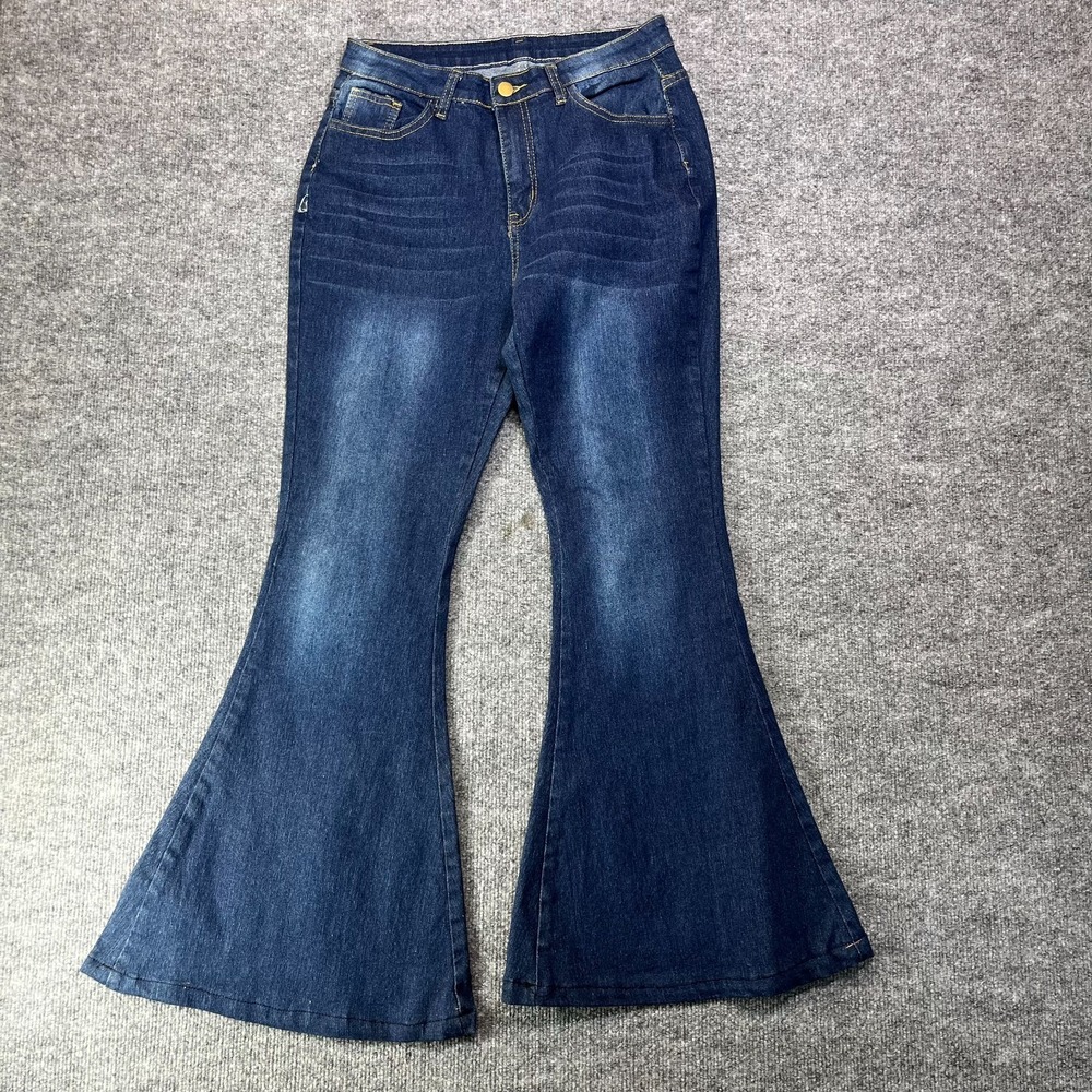 Bell‎ Bottom Flared Jeans Women's Medium Blue Denim Pockets Classic - 29X30